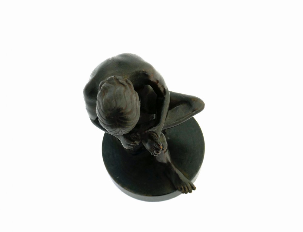 Antique Early Metalware 19thc Bronze Sculpture Of 'Boy With Thorn'.  French - Paris C1880-90. View V