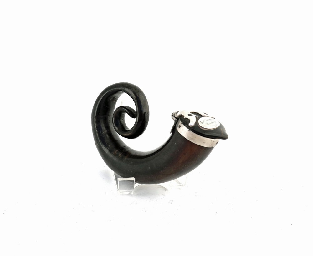 Antique Collectables 18thc Rams Horn Snuff Mull - Thos Samuel - Howden 1794. View II