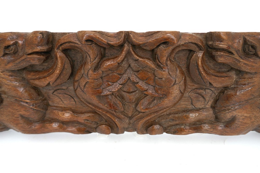Antique Early Carvings 17thc Oak Cherubs & Hippocampus. Flemish C1660-80. View IV