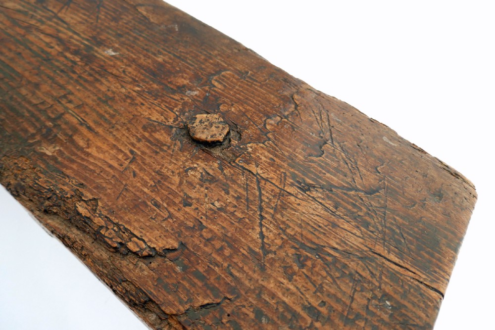 Antique Country Furniture 18thc Ash Three Legged Stool.   English C1780-90. View IV