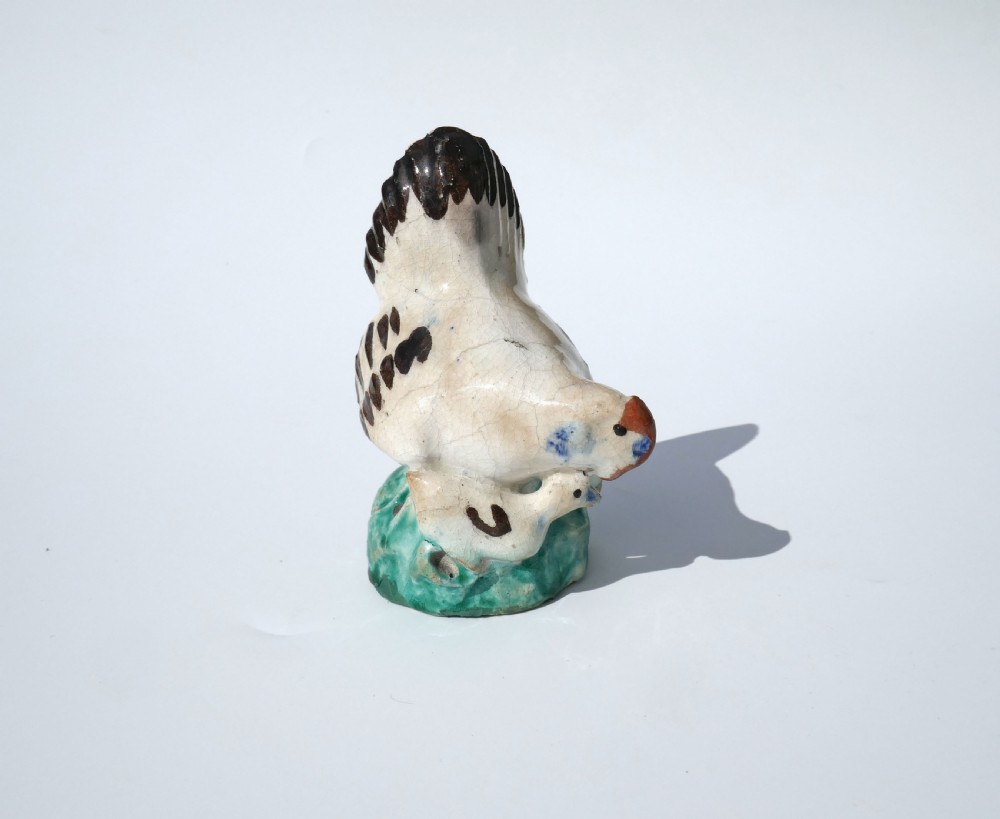Early 19thc Staffordshire Pottery Group Of Chicken & Chicks . English C1800-20. View II
