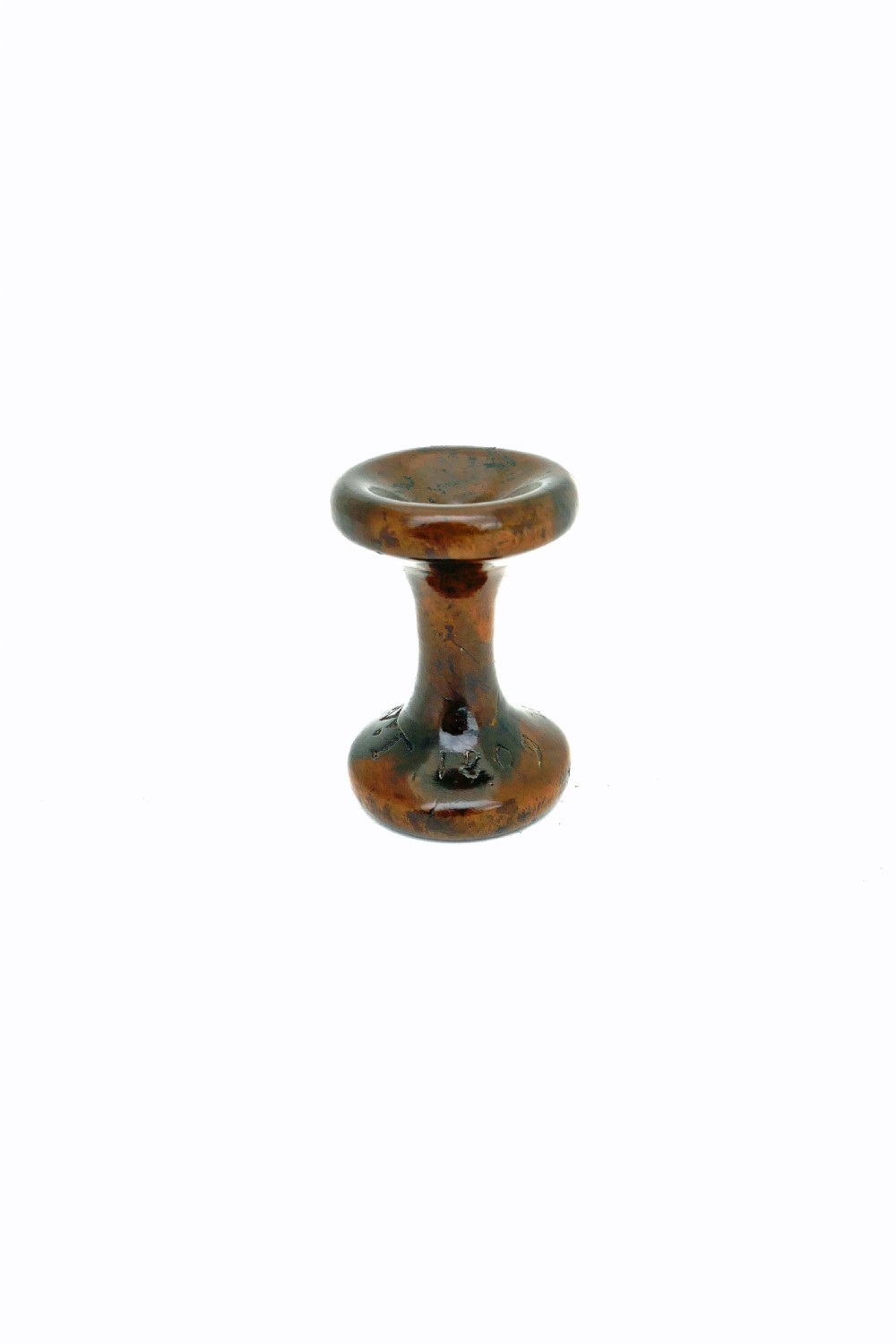 Antique Treen 19thc Bobbin For Wool Or Cotton Initialled W.T. And Dated 1809.