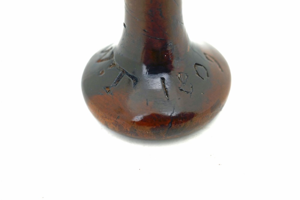 Antique Treen 19thc Bobbin For Wool Or Cotton Initialled W.T. And Dated 1809. View III