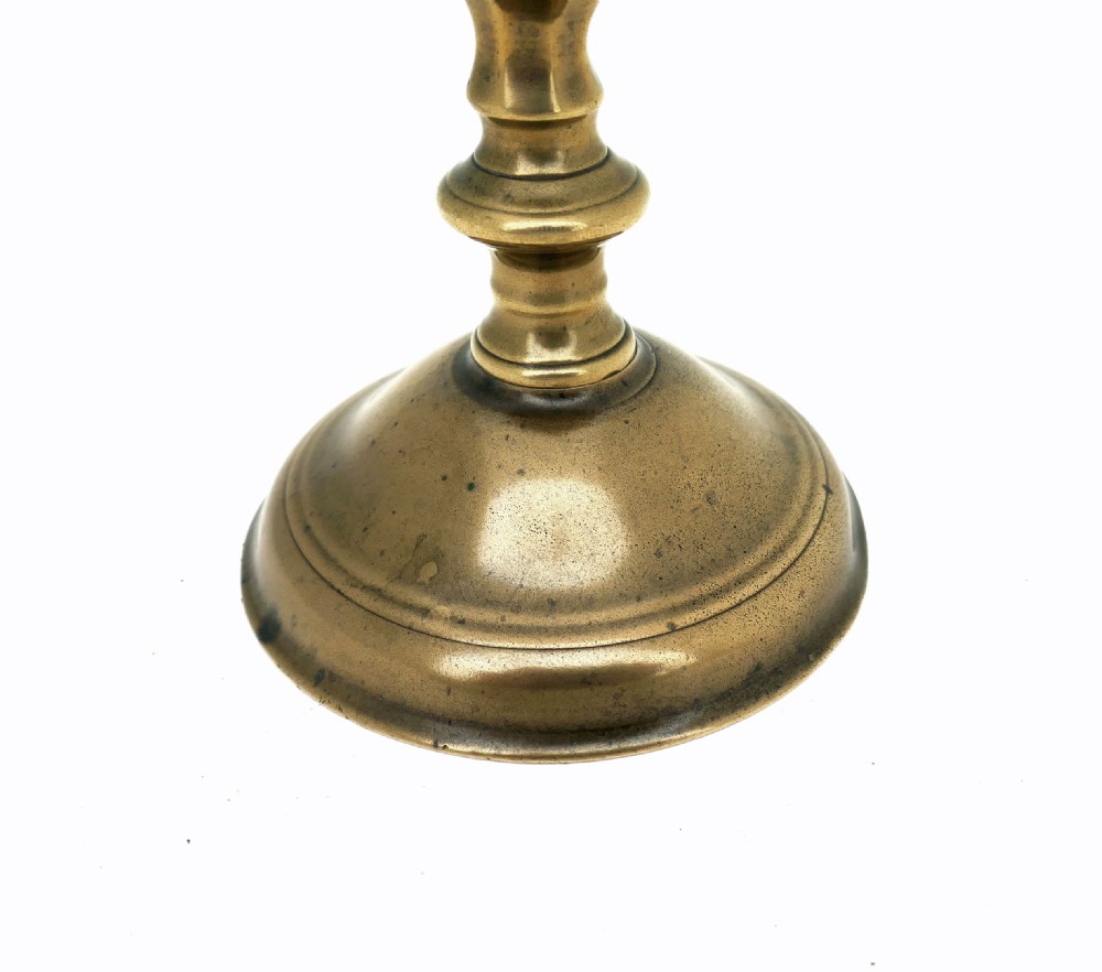 Antique Metalware Early 18thc Brass Single Candlestick.   English C1710-20. View II