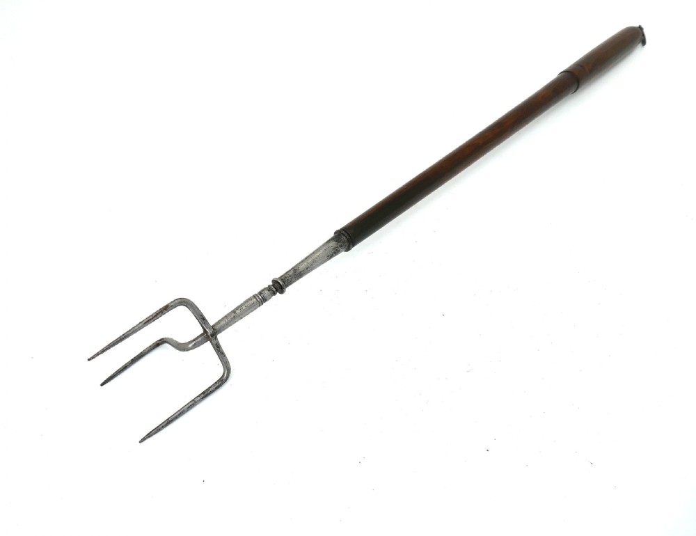Antique Metalware Early Single 19thc Long Handled Toasting Fork.  English C1800-20. View III