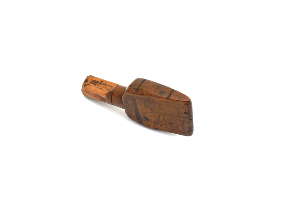 Antique Treen 19thc Boxwood Sailmakers Seam Rubber Stamped Carpenter.  English. C1870-90 View IV