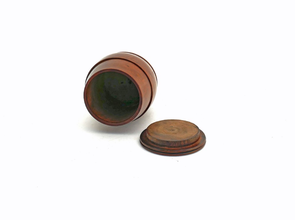 Antique Treen 19thc Fruitwood Lidded 