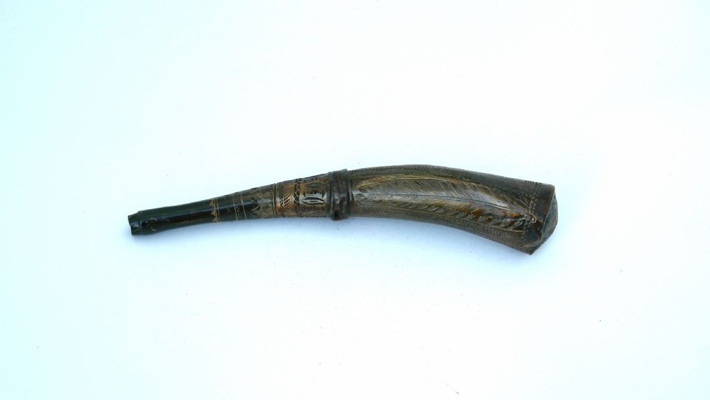 Antique Treen & Collectables 18thc Scottish Powder Horn Dated 1792 View IV