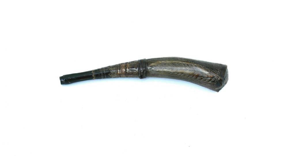 Antique Treen & Collectables 18thc Scottish Powder Horn Dated 1792 View VI