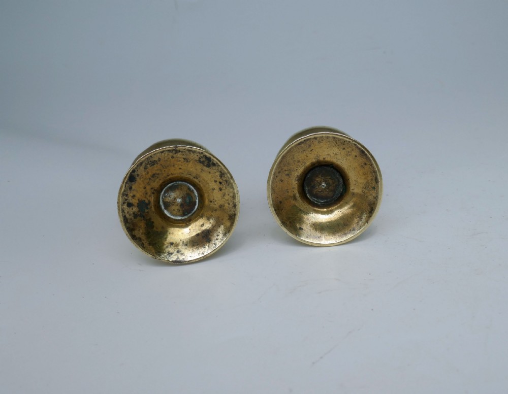 Antique Early Metalware 18thc Pair Of Brass Muffineers . English C1760-80. View II