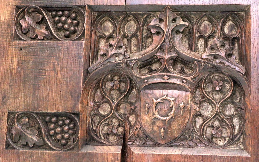 Antique Early Carving 15thc Oak Gothic Tracery Carved Panel / Door.    French C1460-90 View II