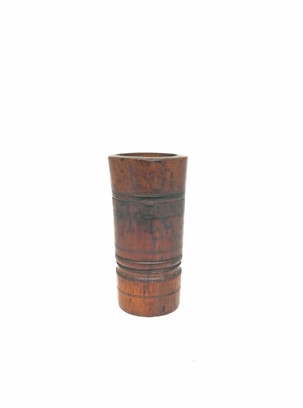 Antique Treen 18thc Fruitwood Apothecary Turned Mortar.    English C1740-60.