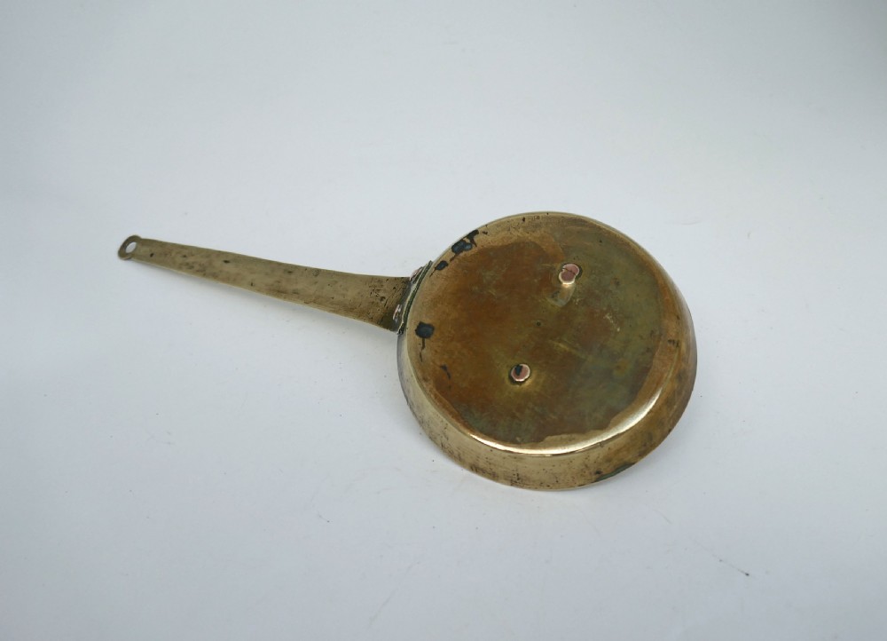 Antique Early Metalware 18thc Brass Chamberstick Dated 1770.   French. View III
