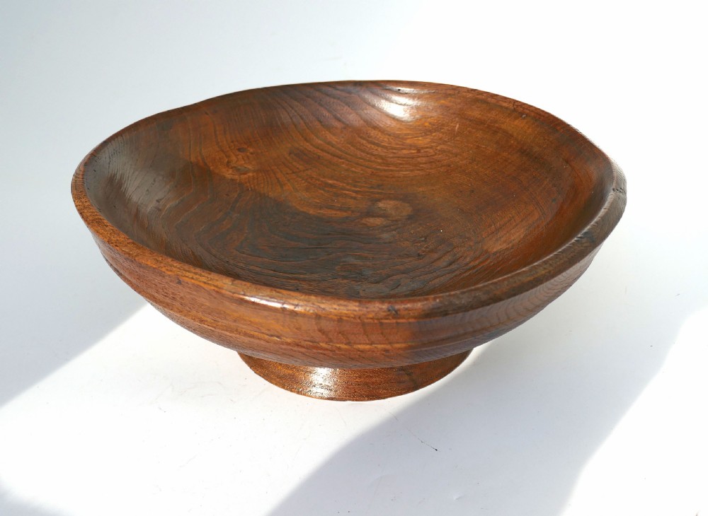 Antique Treen Early 19thc Elm Footed Turned Dairy Bowl . English C1820-40. View II