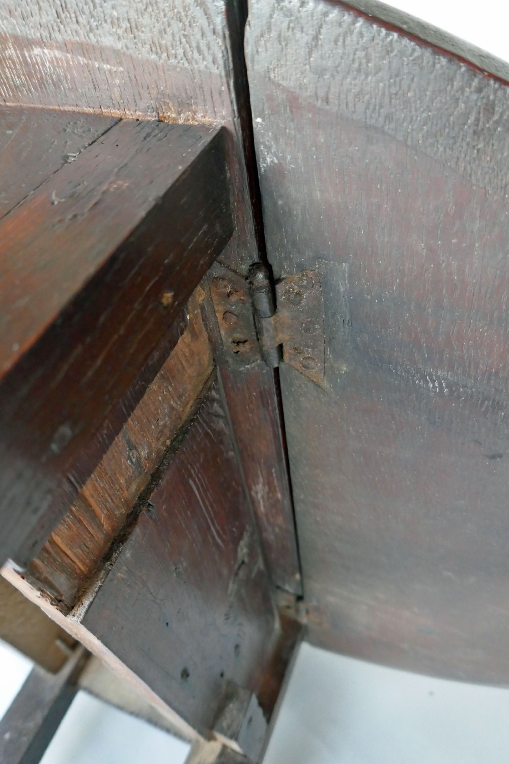 Antique Period Furniture 17thc Single Small Oak Gateleg Table.   English C1670-90 View V