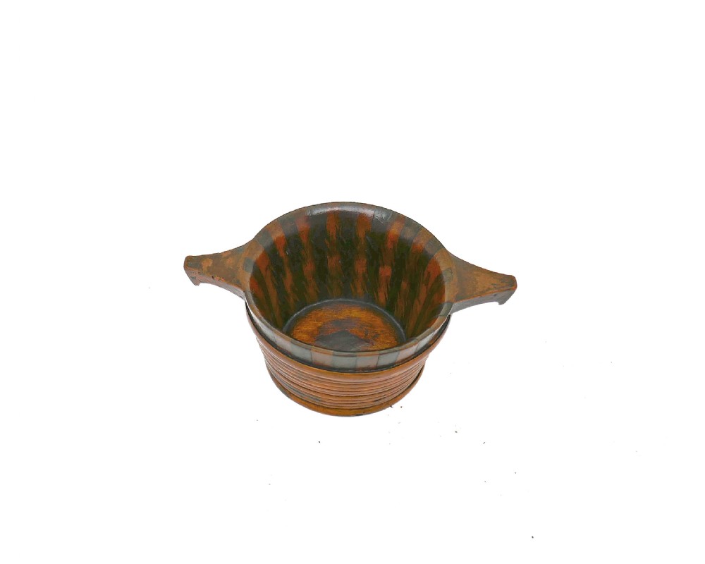 Antique Treen 19thc Scottish Single Small Staved And Banded Drinking Bicker.  Scottish C1820-40. View II