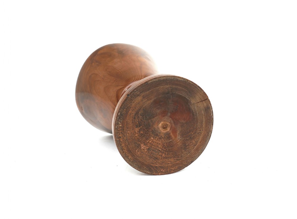 Antique Early Single Treen Turned 19thc Yew Wood Drinking Goblet.   English C1800-20. View II