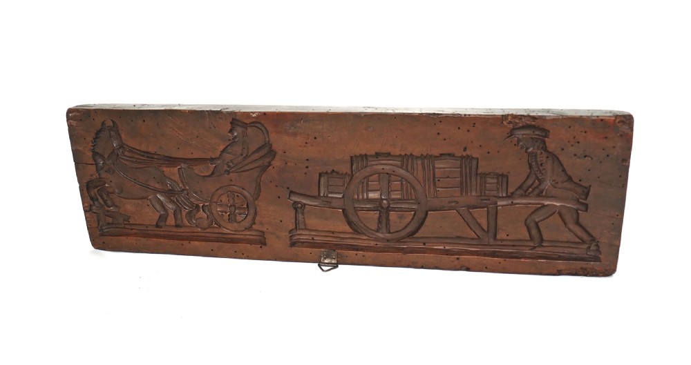 Antique Treen Late 18thc / 19thc Fruitwood Gingerbread Mould.  Dutch C1780-C1820. View II