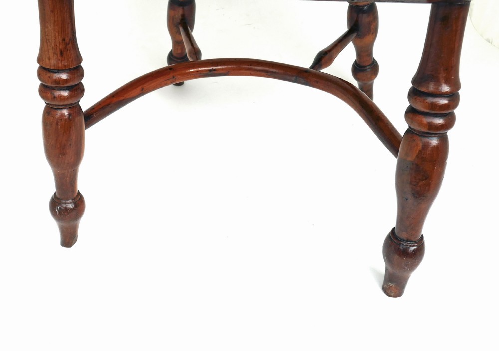Antique 19thc Furniture Child's Low Back Windsor Yew & Elm Armchair.  English C1840-60. View III