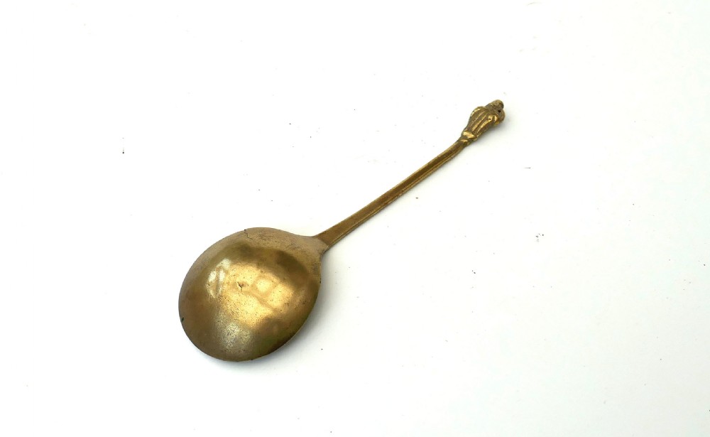 Antique Early Metalware 17thc Single Latten Apostle Top Spoon.   English C1600-20 View II