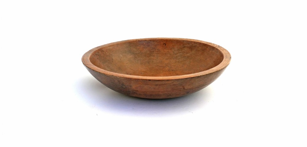 Antique Treen 19thc Sycamore Turned Dairy Bowl . French C1820-30 View II
