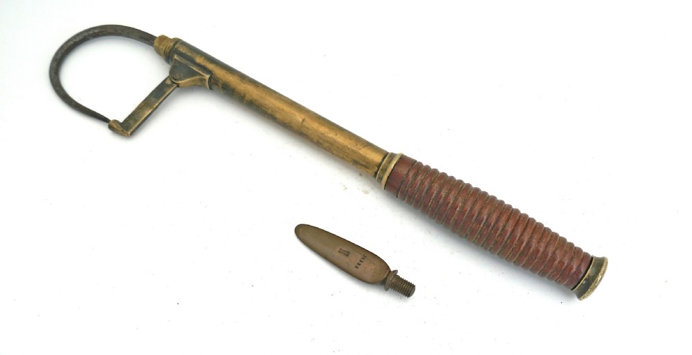 Vintage Early Collectables 20thc Brass & Wood Hardy Fishing Gaff .  English C1920. View II