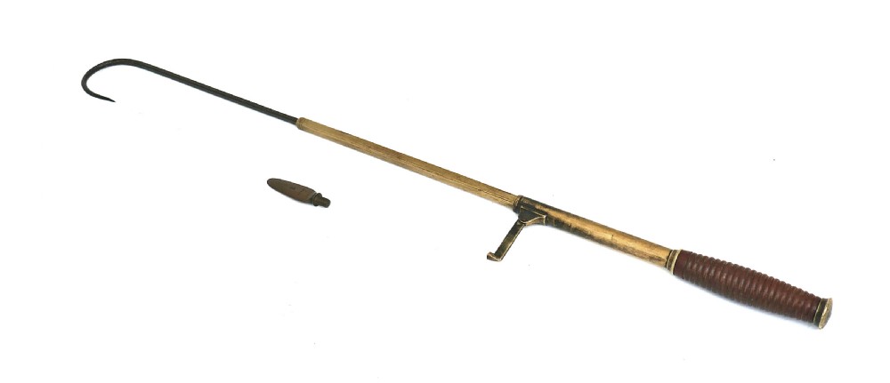 Vintage Early Collectables 20thc Brass & Wood Hardy Fishing Gaff .  English C1920. View III