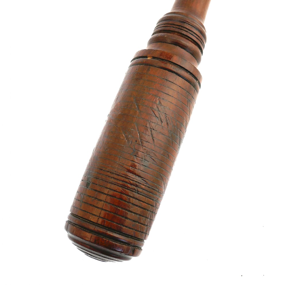 Antique 19thc Treen Single Turned Fruitwood Veterinary Fleam Mallet.   English C1860-80 View III