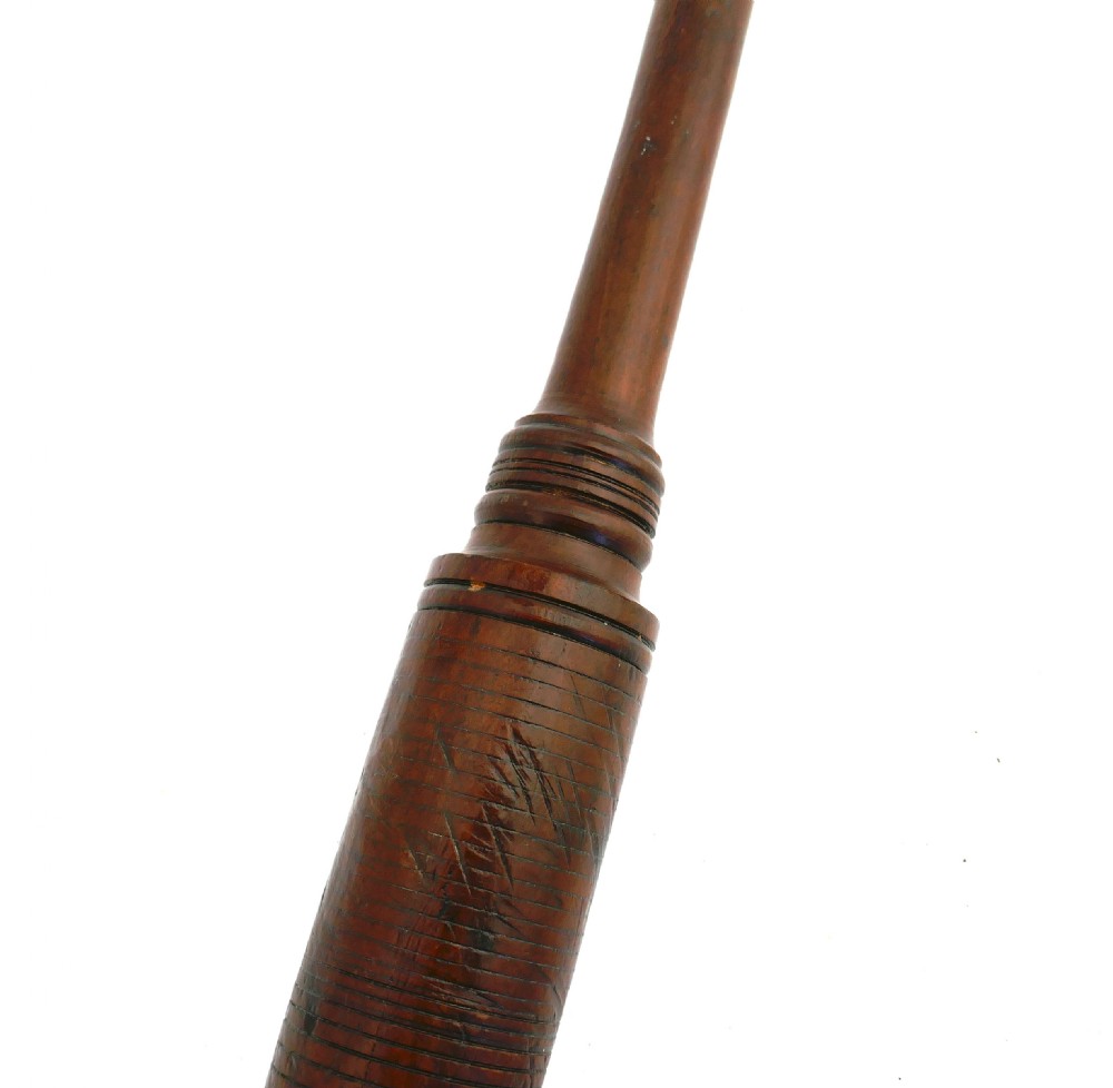 Antique 19thc Treen Single Turned Fruitwood Veterinary Fleam Mallet.   English C1860-80 View V