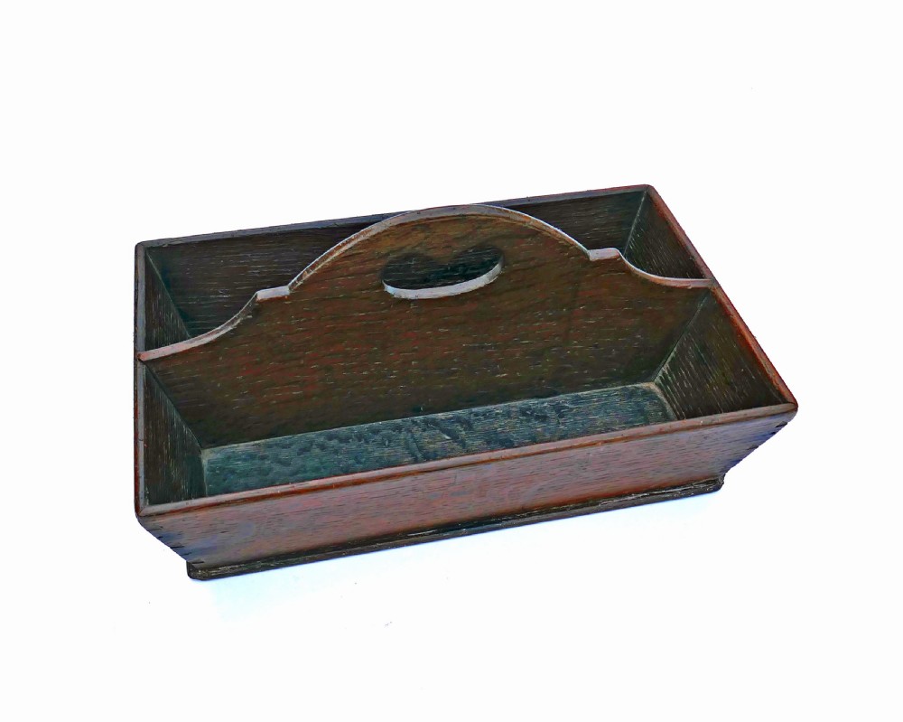 Antique Collectables 18thc Oak Shaped Cutlery Handled Tray.  English C1770-90