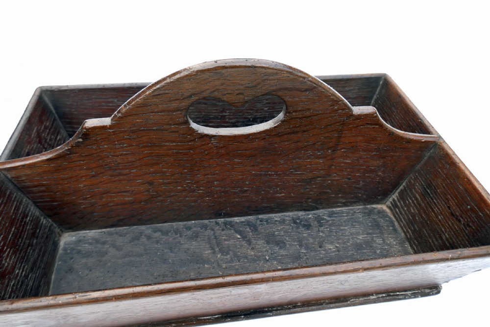 Antique Collectables 18thc Oak Shaped Cutlery Handled Tray.  English C1770-90 View II