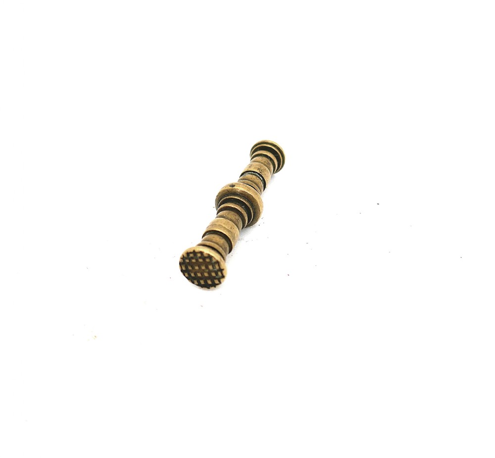 Antique Early Metalware Single 19thc Brass Pipe Tamper, Seal & Pricker Combination.   English C1870-90.