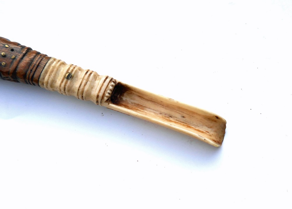 Antique Treen 18thc Fruitwood & Bone Apple Corer.   English C1770-80 View III