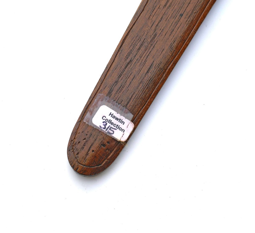 Antique Treen 19thc Walnut Carved & Shaped Page Turner.  English C1820-40 View V