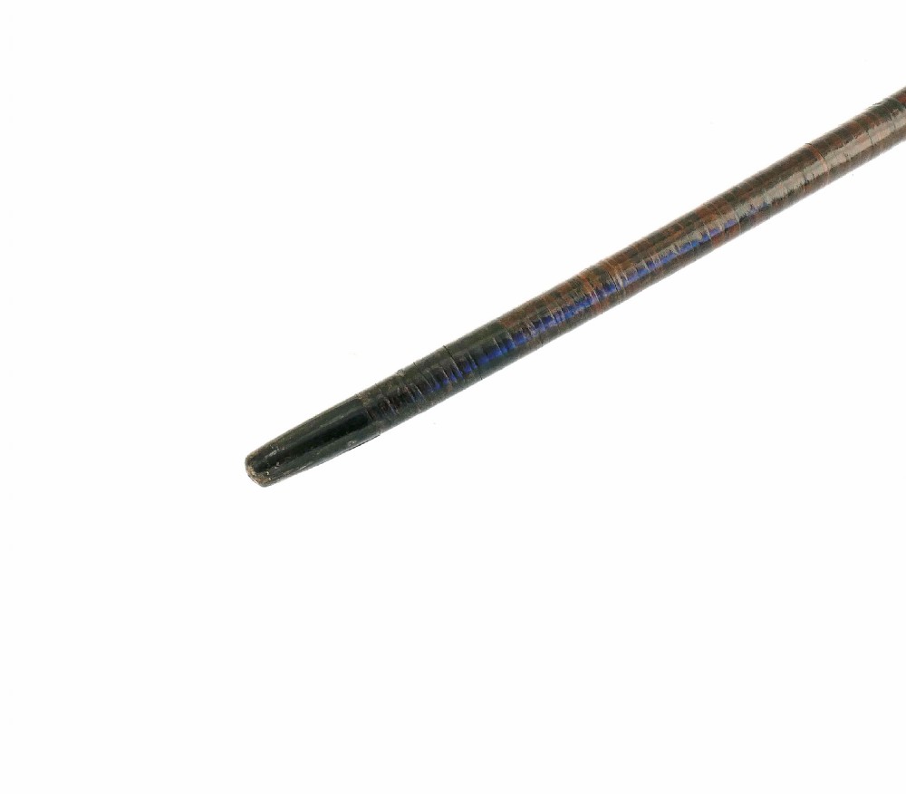 Antique Collectables 19thc Leather Disc Walking Stick With Horn Handle.  English C1870-90 View III