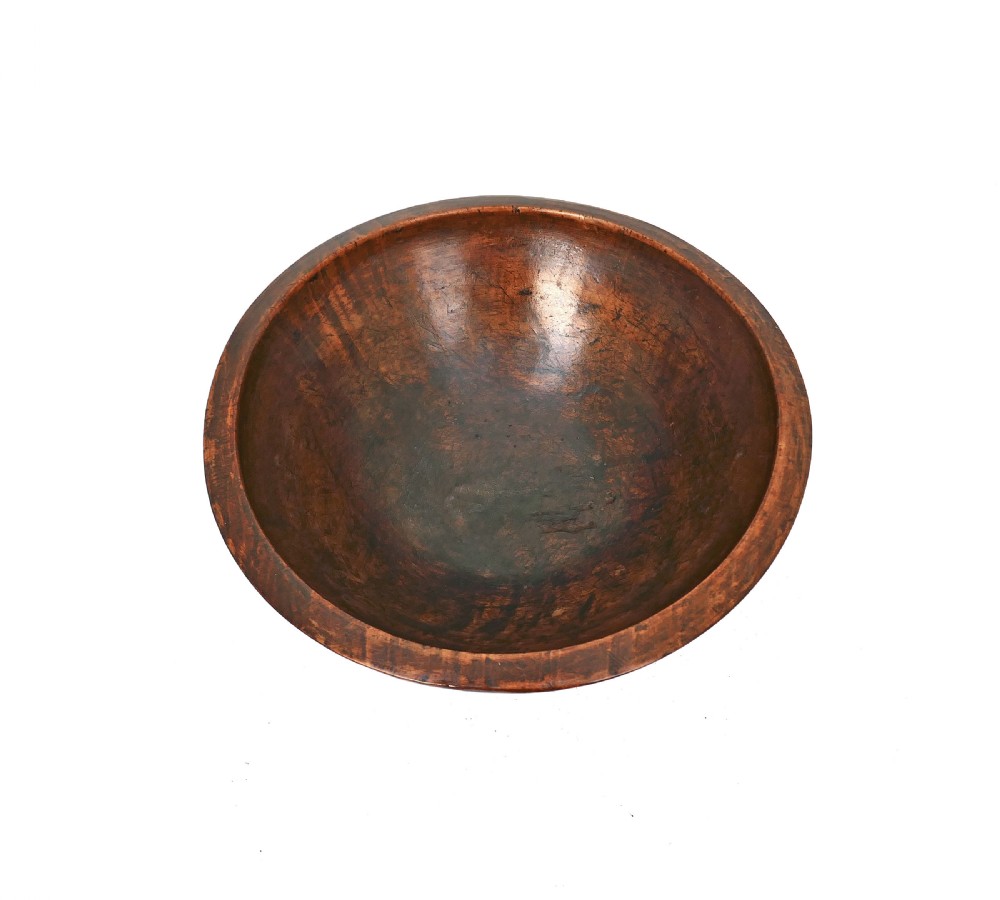 Antique Early 19thc  Kitchenalia Turned Sycamore Dairy Bowl.   English C1800-20. View II