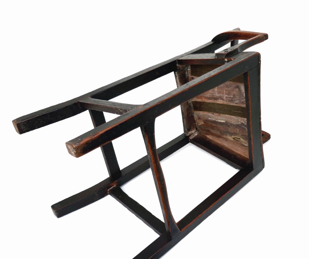 Antique Early Country Furniture Single 18thc Childs High Chair. English C1770-90. View IV