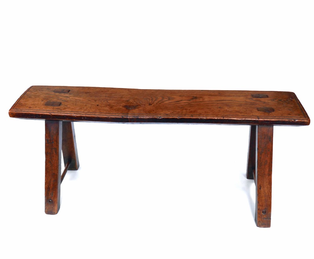 Antique Early Country Furniture 18thc Ash Bench.   English. 1780-C1800.