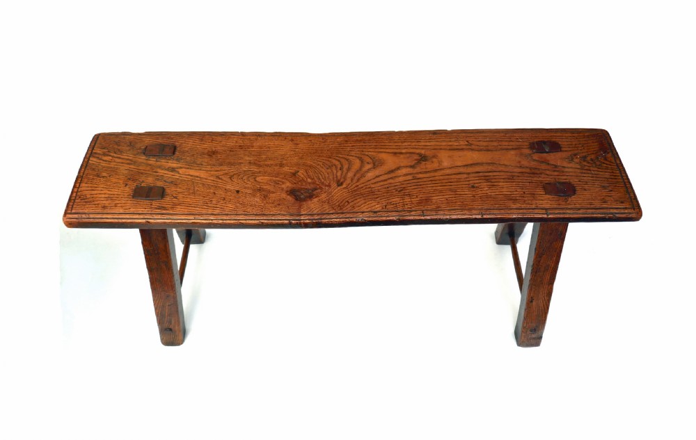 Antique Early Country Furniture 18thc Ash Bench.   English. 1780-C1800. View II