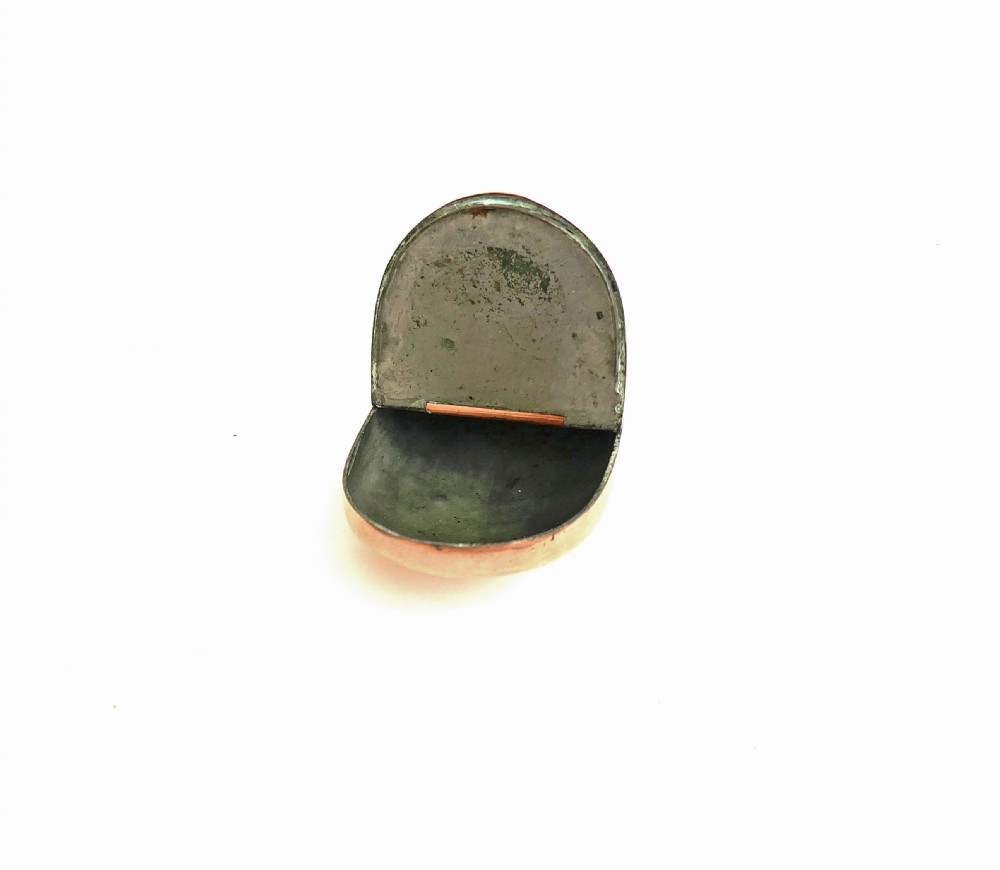 Antique Early Metalware 19thc Copper Dated & Engraved Snuff Box.  Possibly Scottish C1800. View IV