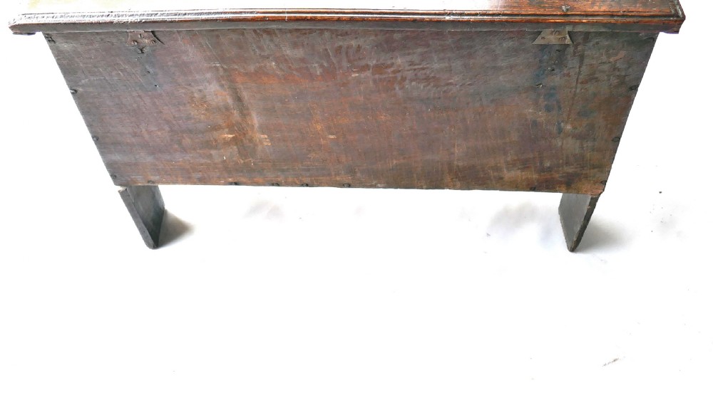 Antique Period Oak Elizabethan 16thc Planked Coffer.   English C1570-90. View VI