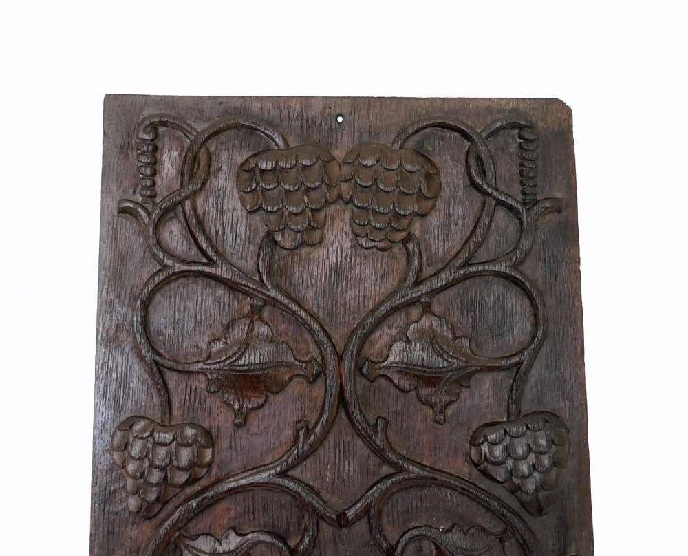 Antique 16thc Single Oak Carved Panel From A Coffer.  Continental - French C1560-80.  View II