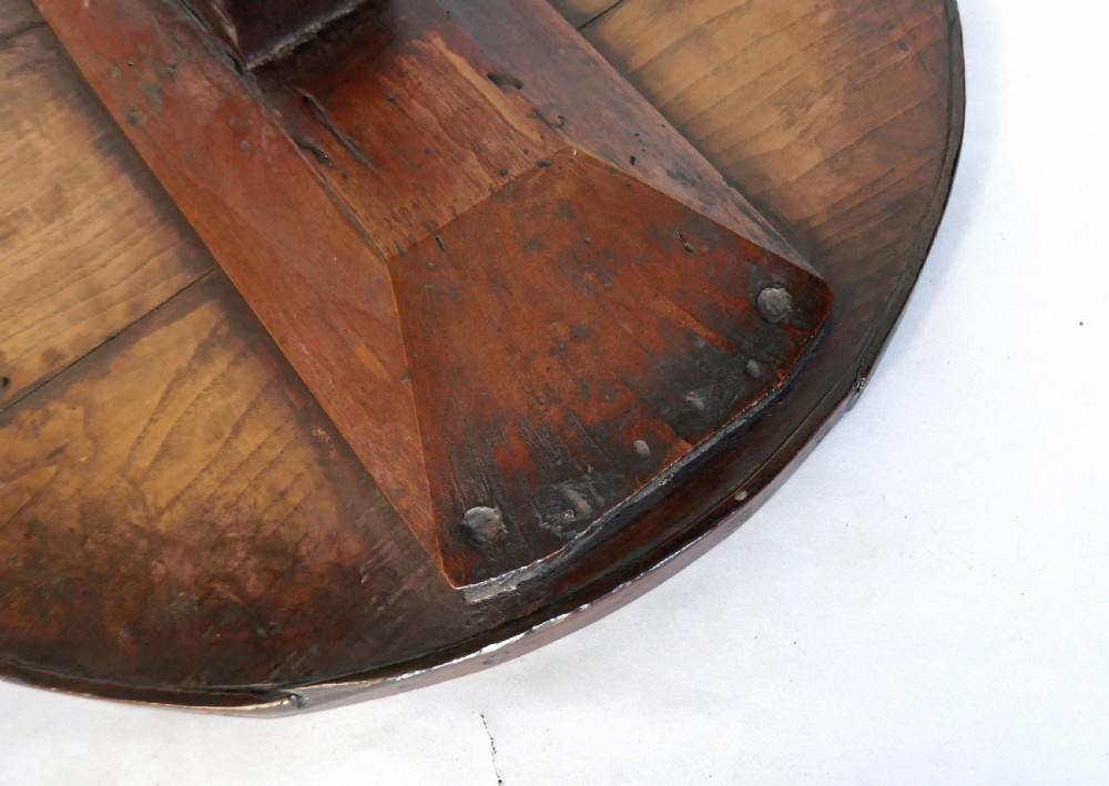 Antique Country Furniture 18thc Ash & Oak Tavern Table.  English C1740-60. View V