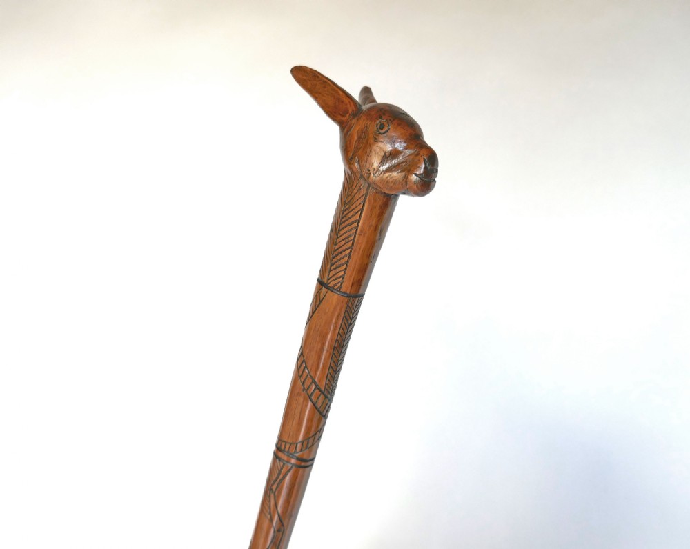 Antique Folk Art 19thc Boxwood Carved 