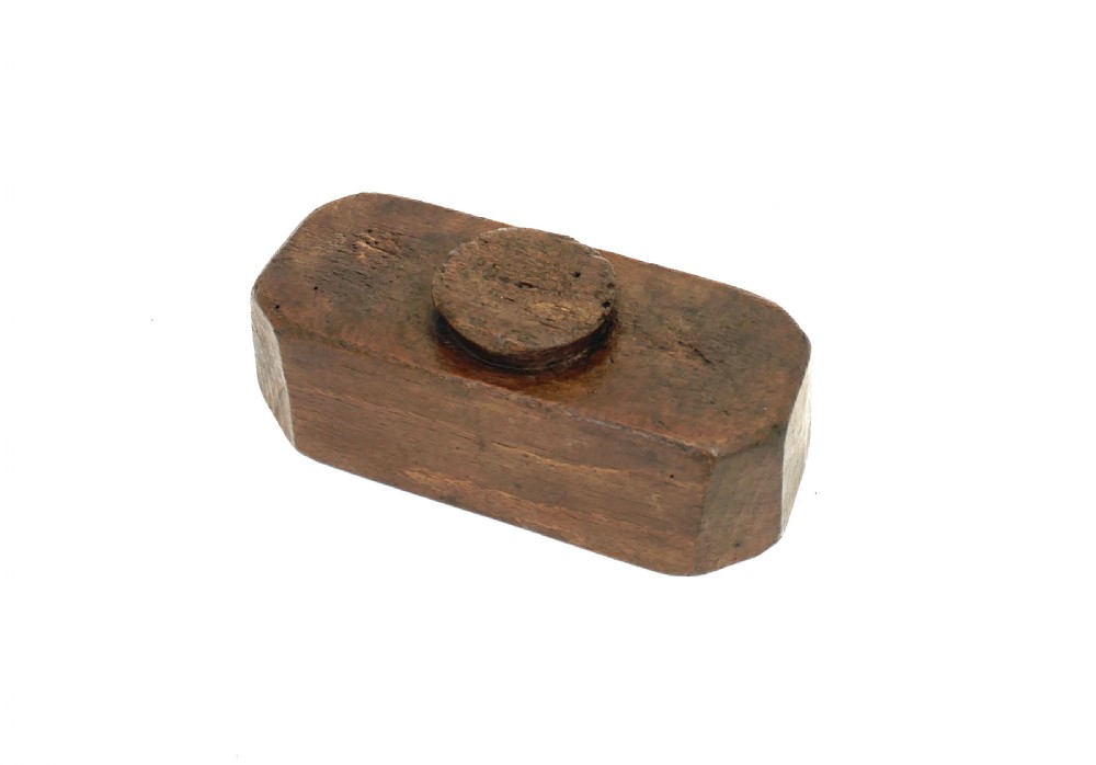 Antique Treen 19thc Beech Butter Mould With Rose Decoration.   English C1840-60.