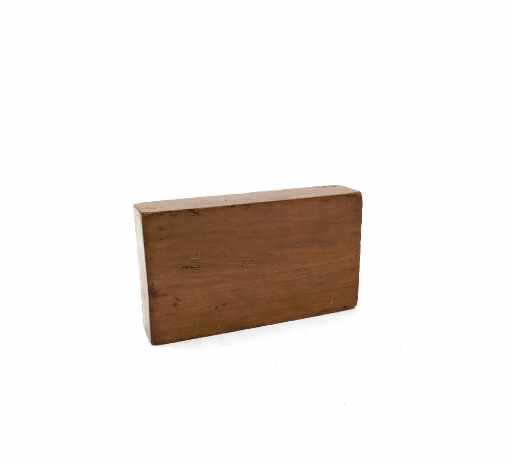 Antique Treen Kitchenalia Single 19thc Fruitwood Wheatsheaf Butter Mould.  English C1840-60. View II