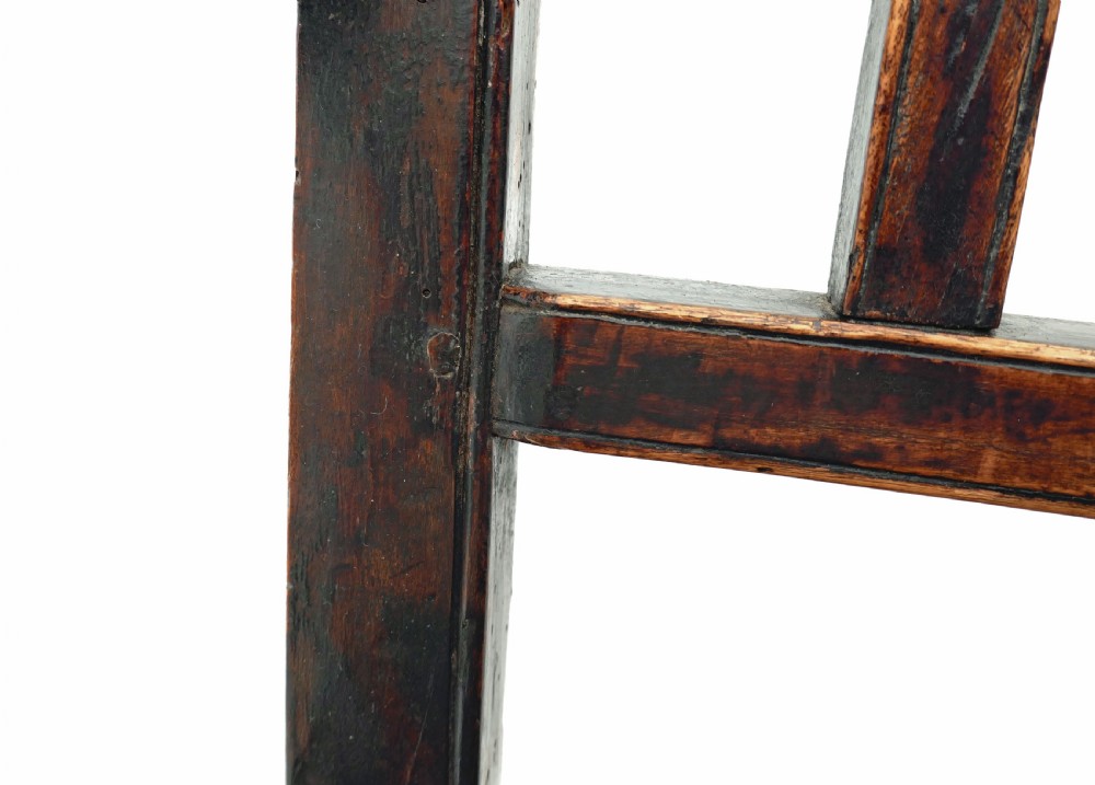 Antique Primitive Furniture 18thc Elm, Ash & Fruitwood Armchair.  English C1770-90. View V