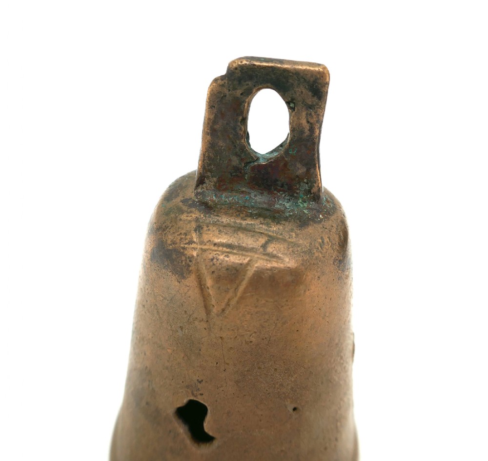 Antique Early Metalware Single 18thc Bronze English Bell.  C1702-1714 View IV