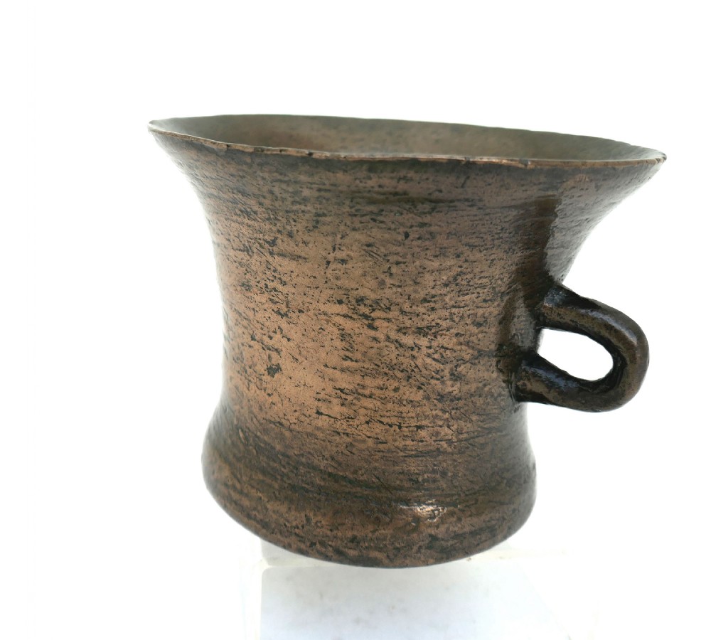 Antique Early Metalware 17thc Single Bronze Two Handled Mortar.  English C1640-60. View III