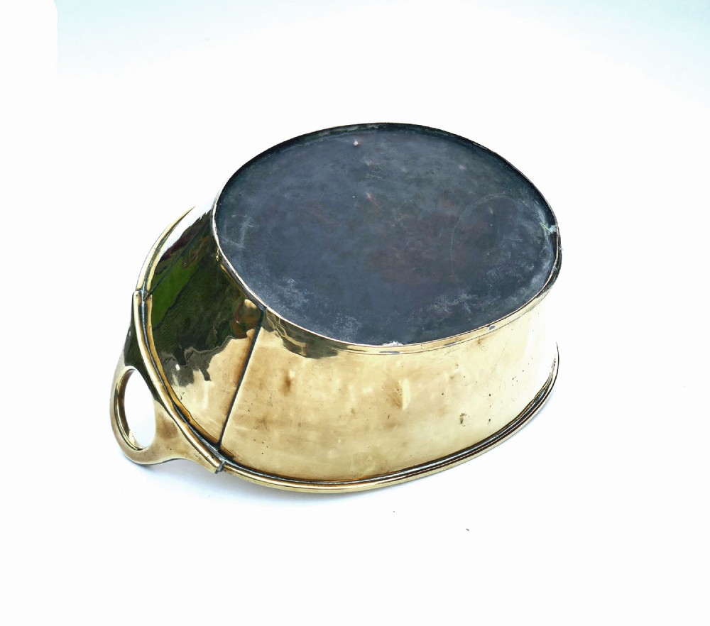 Antique Early Metalware 19thc Brass Shaped Two Handled Bowl. English C1850-70. View III